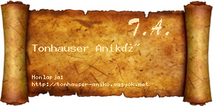 Tonhauser Anikó névjegykártya